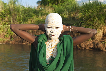 Surma boy with body paintings, Kibish, Omo River Valley, Ethiopia, Africa