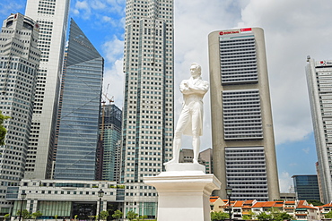 Raffles landing site, Sir Thomas Stamford Raffles statue, Singapore, Southeast Asia, Asia