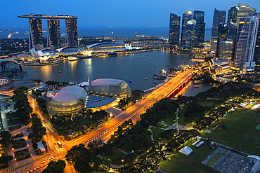 Marina Bay at night, Singapore, Southeast Asia, Asia