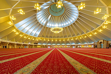 Sheikh Khalifa al Nahyan Mosque, Men's prayer room, Shymkent, South Region, Kazakhstan, Central Asia