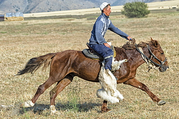 Traditional Kokpar (buzkashi) in the outskirts of Gabagly National Park, Shymkent, South Region, Kazakhstan, Central Asia