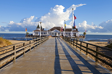 Historic Pier in Ahlbeck on the Island of Usedom, Baltic Coast, Mecklenburg-Vorpommern, Germany, Europe 