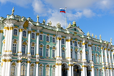 Facade of the Winter Palace, the State Hermitage Museum, UNESCO World Heritage Site, St. Petersburg, Russia, Europe