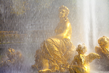 Water fountain at Linderhof Palace, Bavaria, Germany, Europe 