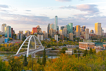 Edmonton Skyline and the North Saskatchewan River, Edmonton, Alberta, Canada, North America