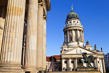 Theatre with Franzosisch (French) Church in the background, Gendarmenmarkt, Berlin, Germany, Europe 