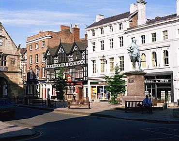 Statue of Clive of India in the Square, Shrewsbury, Shropshire, England, United Kingdom, Europe