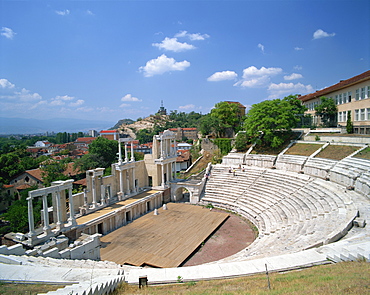 The Roman theatre in the town of Plovdiv in Bulgaria, Europe