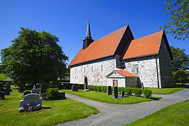 Stiklestad Church, near the scene of the famous Battle of Stiklestad, Verdal, Nord-Trndelag, Norway, Scandinavia, Europe 