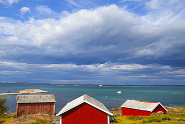 Fishing sheds, Kjerringoy, Nordland, Norway, Scandinavia, Europe