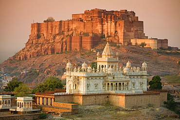 Jaswant Thada and Meherangarh Fort, Jodhpur (The Blue City), Rajasthan, India, Asia