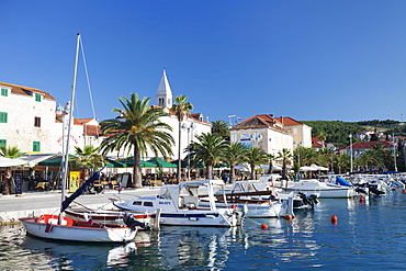 Sailing boats in the harbour, Supertar, Brac Island, Dalmatia, Croatia, Europe