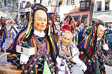 Narrensprung, traditional carnival, Rottweiler Fasnet, Rottweil, Black Forest, Baden Wurttemberg, Germany, Europe 