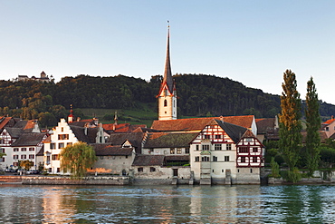 Monastery of St. Georgen and Burg Hohenklingen castle, Stein am Rhein, Canton Schaffhausen, Switzerland, Europe