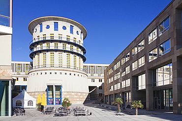 State University for music and visual arts, architect James Stirling, Stuttgart, Baden Wurttemberg, Germany, Europe