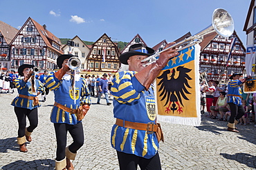 Historical parade at Bad Urach Schaferlauf, Bad Urach Swabian Alb, Baden Wurttemberg, Germany, Europe