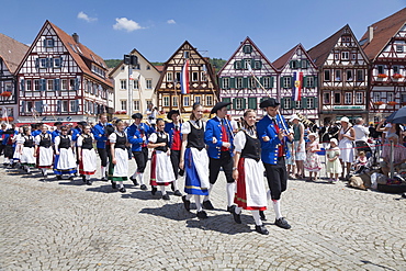 Historical parade at Bad Urach Schaferlauf, Bad Urach Swabian Alb, Baden Wurttemberg, Germany, Europe