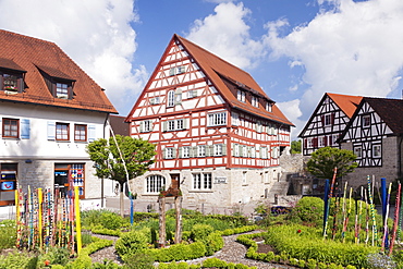 Half timbered house, old town, Vellberg, Hohenlohe Region, Baden Wurttemberg, Germany, Europe