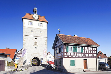 Torturm tower, old town, Vellberg, Hohenlohe Region, Baden Wurttemberg, Germany, Europe