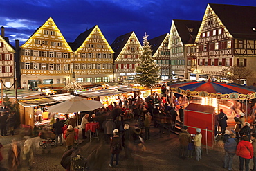 Christmas Fair in the Market Place, Herrenberg, Boblingen District, Baden Wurttemberg, Germany, Europe