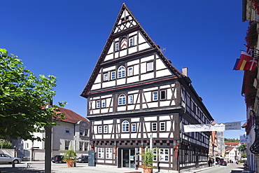 Half-timbered house, Market Place Schwabisch Gmund, Baden Wurttemberg, Germany, Europe