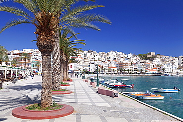 Promenade on seaside, Sitia, Eastern Crete, Crete, Greek Islands, Greece, Europe