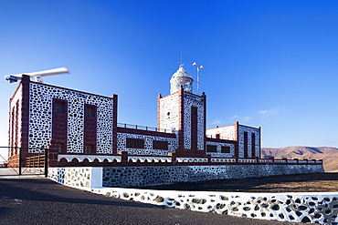 Lighthouse of Faro de la Entallada at Punta de la Entallada, Fuerteventura, Canary Islands, Spain, Europe 