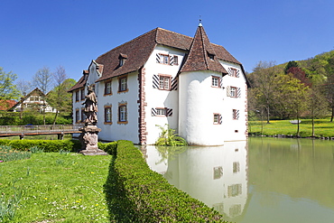 Wasserschloss Inzlingen water castle, Markgraefler Land, Black Forest, Baden- Wurttemberg, Germany, Europe