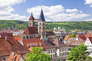 Old Town with St. Dionysius church (Stadtkirche St. Dionys), Esslingen (Esslingen-am-Neckar), Baden-Wurttemberg, Germany, Europe