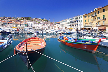 Harbour with fishing boats, Portoferraio, Island of Elba, Livorno Province, Tuscany, Italy, Mediterranean, Europe