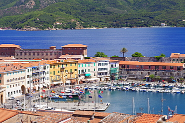 Old town and harbour, Portoferraio, Island of Elba, Livorno Province, Tuscany, Italy, Europe