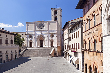 Piazza del Popolo Square, Duomo Santa Maria Cathedral, Todi, Perugia District, Umbria, Italy, Europe