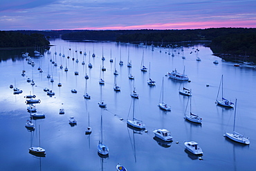 Sailing boats on the River Odet, Benodet, Finistere, Brittany, France, Europe 