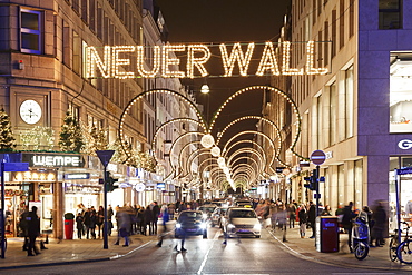 Neuer Wall street with Christmas decoration, Hamburg, Hanseatic City, Germany, Europe