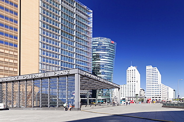 Potsdamer Platz Square with DB Tower, Berlin Mitte, Berlin, Germany, Europe