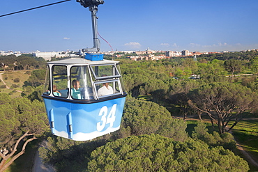 Teleferico, cable car, Casa de Campo Park, Madrid, Spain, Europe