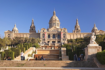 Palau Nacional (Museu Nacional d'Art de Catalunya), Montjuic, Barcelona, Catalonia, Spain, Europe