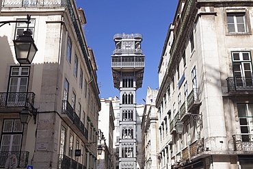 Elevador de Santa Justa, Santa Justa Elevator, Baixa, Lisbon, Portugal, Europe