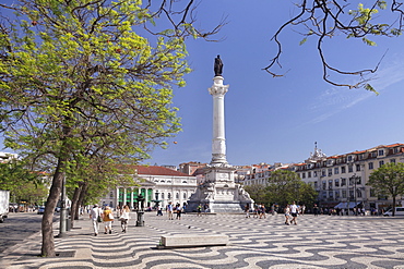 Rossio, Praca Dom Pedro IV, National Theatre Dona Maria II, Baixa, Lisbon, Portugal, Europe