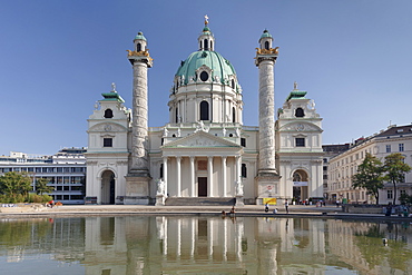 Karlskirche Church at Karlsplatz Square, Vienna, Austria, Europe