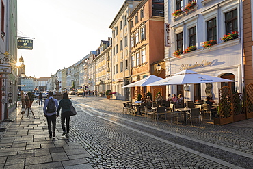 Bruderstrasse with Obermarkt Square, Goerlitz, Saxony, Germany, Europe