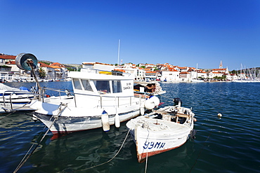 Fishing boats in the port of Milna, Brac Island, Dalmatia, Croatia, Europe