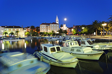 Boats in the harbour of Supertar, Brac Island, Dalmatia, Croatia, Europe 