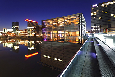 Cocktail bar Cubana, Hyatt Hotel and Colorium building, Media Harbour (Medienhafen), Dusseldorf, North Rhine Westphalia, Germany, Europe 