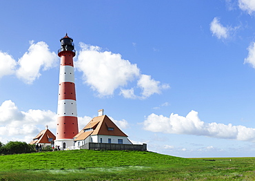 Westerheversand Lighthouse, Westerhever, Eiderstedt Peninsula, Schleswig Holstein, Germany, Europe 