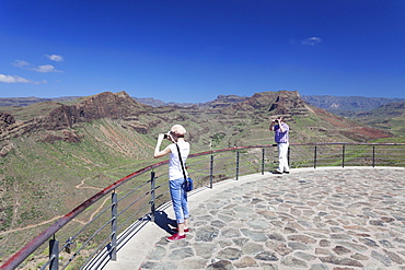 View from Mirador de Fataga over Barranco de Fataga, Gran Canaria, Canary Islands, Spain, Atlantic, Europe 