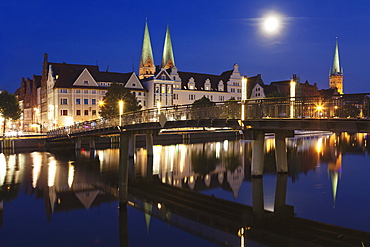 Holstenhafen on the River Untertrave, Lubeck, Schleswig Holstein, Germany, Europe 