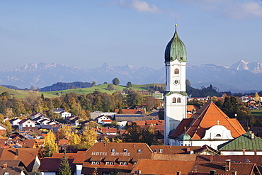 St. Andreas Church, Nesselwang, Ostallgau, Allgau. Allgau Alps, Bavaria, Germany, Europe 