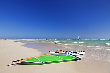 Surfboard at the beach of Risco del Paso, Fuerteventura, Canary Islands, Spain, Atlantic, Europe