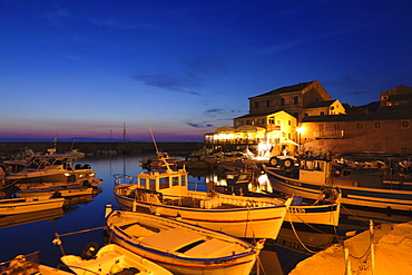 Fishing boats at a port, Centuri Port, Corsica, France, Mediterranean, Europe